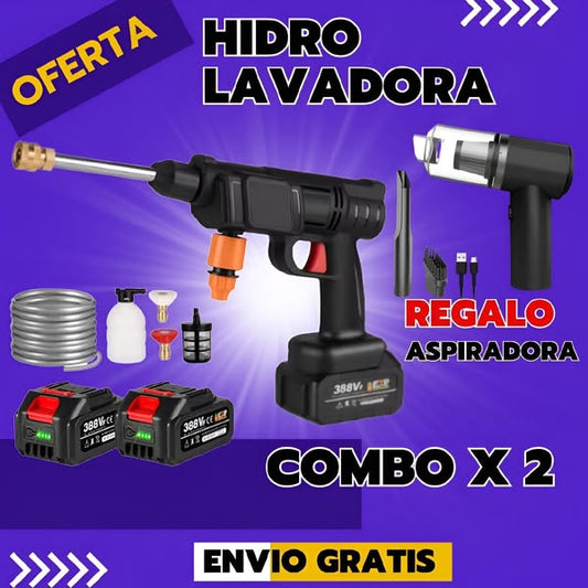 Hidrolavadora Portátil 2 Baterías-Gratis Mini Aspiradora Portátil ✅