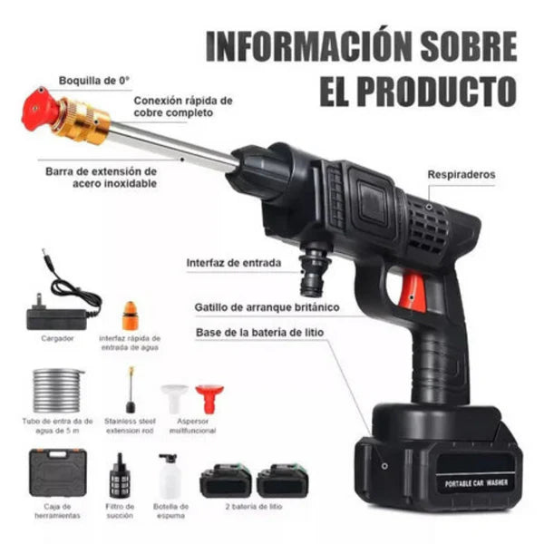 Hidrolavadora Portátil 2 Baterías-Gratis Mini Aspiradora Portátil ✅